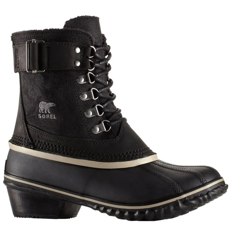Sorel Women's Black Fancy Lace II NL2125-010 Leather Ankle Winter Boot Size 8.5‎